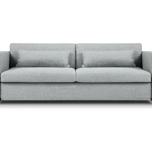 CXL by Christian Lacroix - 3-Sitzer ausklappbares Sofa "Yanis" Sitzer aus strukturiertem Stoff hellgrau - 202x102x80cm Mega-Angebot