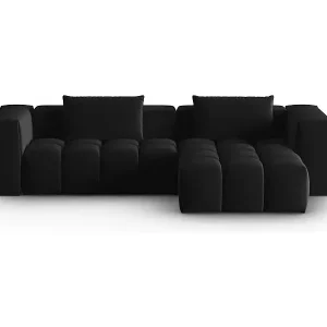 CXL by Christian Lacroix - 3-Sitzer modulares Ecksofa rechts "Lorella" Sitzer aus Samt schwarz - 260x145x70cm Direkt Vom Hersteller