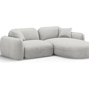 CXL by Christian Lacroix - 3-Sitzer modulares Ecksofa rechts "Lucien" Sitzer aus Samt hellgrau - 230x165x70cm Aktuell