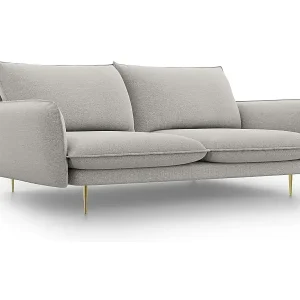Billig Cosmopolitan Design - 3-Sitzer Sofa "Vienna" aus strukturiertem Stoff hellgrau - 200x92x95cm