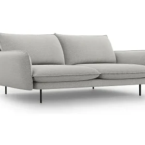 Cosmopolitan Design - 4-Sitzer Sofa "Vienna" aus strukturiertem Stoff hellgrau - 230x92x95cm Bestseller