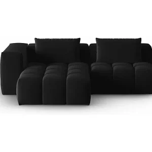 Sonderangebot CXL by Christian Lacroix - 3-Sitzer modulares Ecksofa links "Lorella" Sitzer aus Samt schwarz - 205x145x70cm