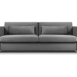 Gratis Versand CXL by Christian Lacroix - 3-Sitzer ausklappbares Sofa "Yanis" Sitzer aus Samt dunkelgrau - 202x102x80cm