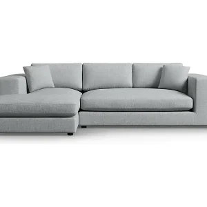CXL by Christian Lacroix - 5-Sitzer Ecksofa links "Tendance" Sitzer aus strukturiertem Stoff hellgrau - 282x174x72cm Expressversand