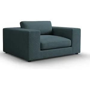 Sonderaktion CXL by Christian Lacroix - 1,5-Sitzer Sofa "Tendance" Sitzer aus Cord blau - 156x122x72cm