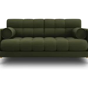 Cosmopolitan Design - 2-Sitzer Sofa "Bali" aus strukturiertem Stoff grün - 152x92x75cm Jetzt Kaufen