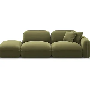 Letzte Chance CXL by Christian Lacroix - 3-Sitzer modulares Sofa links "Lucien" Sitzer aus Samt hellgrün - 295x90x70cm