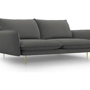 Ausverkauf Cosmopolitan Design - 3-Sitzer Sofa "Vienna" aus strukturiertem Stoff dunkelgrau - 200x92x95cm