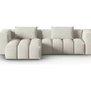 CXL by Christian Lacroix - 3-Sitzer modulares Ecksofa links "Lorella" Sitzer aus strukturiertem Stoff beige - 260x145x70cm Aktuell
