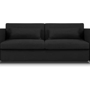 Begrenztes Angebot CXL by Christian Lacroix - 2-Sitzer ausklappbares Sofa "Yanis" Sitzer aus strukturiertem Stoff dunkelgrau - 182x102x80cm
