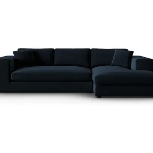 CXL by Christian Lacroix - 5-Sitzer Ecksofa rechts "Tendance" Sitzer aus Samt dunkelblau - 282x174x72cm Markenware