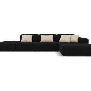 Sichere Zahlung CXL by Christian Lacroix - 5-Sitzer Ecksofa rechts "Luc" Sitzer aus Samt schwarz - 341x166x70cm