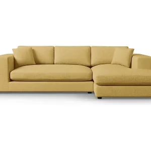 Preiswert CXL by Christian Lacroix - 5-Sitzer Ecksofa rechts "Tendance" Sitzer aus strukturiertem Stoff gelb - 282x174x72cm