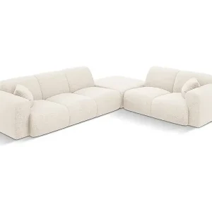 Jetzt Kaufen Cosmopolitan Design - 4-Sitzer Ecksofa rechts "Nolio" aus Chenille-Stoff leichtes beige - 315x250x72cm