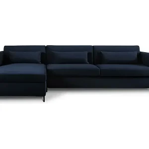 CXL by Christian Lacroix - 5-Sitzer ausklappbares Ecksofa links "Yanis" Sitzer aus Samt königsblau - 280x170x80cm Sonderaktion