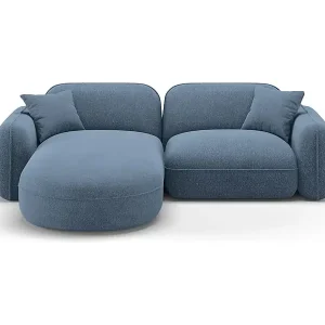 Neuheit CXL by Christian Lacroix - 3-Sitzer modulares Ecksofa links "Lucien" Sitzer aus Samt blue jeans - 230x165x70cm