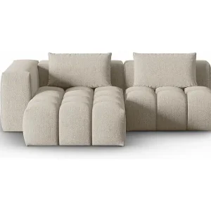 Top-Seller CXL by Christian Lacroix - 3-Sitzer modulares Ecksofa links "Lorella" Sitzer aus strukturiertem Stoff sand - 205x145x70cm