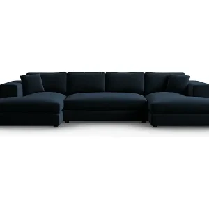 Neu CXL by Christian Lacroix - 5-Sitzer Panoramasofa "Tendance" Sitzer aus Samt dunkelblau - 344x170x72cm