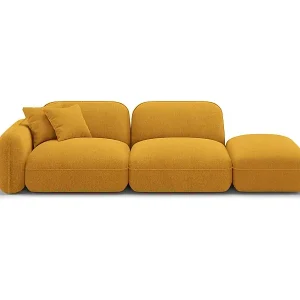 CXL by Christian Lacroix - 3-Sitzer modulares Sofa rechts "Lucien" Sitzer aus Samt senf - 295x90x70cm Kracherpreis
