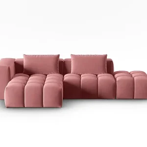 Rabatt CXL by Christian Lacroix - 4-Sitzer modulares Ecksofa links "Lorella" Sitzer aus Samt lachs - 265x145x70cm