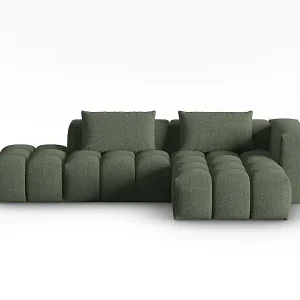 Begrenztes Angebot CXL by Christian Lacroix - 4-Sitzer modulares Ecksofa rechts "Lorella" Sitzer aus strukturiertem Stoff dunkles olivgrün - 265x145x70cm