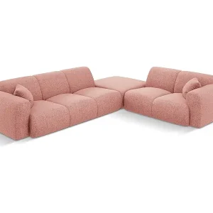 Cosmopolitan Design - 4-Sitzer Ecksofa rechts "Nolio" aus Chenille-Stoff rosa - 315x250x72cm Zertifiziert
