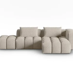 Markenware CXL by Christian Lacroix - 4-Sitzer modulares Ecksofa rechts "Lorella" Sitzer aus strukturiertem Stoff sand - 265x145x70cm