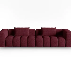 Nur Für Kurze Zeit CXL by Christian Lacroix - 5-Sitzer modulares Sofa "Lorella" Sitzer aus strukturiertem Stoff burgundfarben - 290x85x70cm
