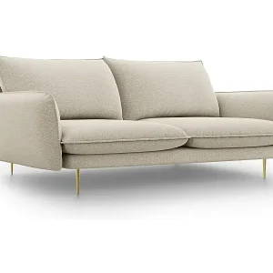 Cosmopolitan Design - 3-Sitzer Sofa "Vienna" aus strukturiertem Stoff beige - 200x92x95cm Preisreduziert