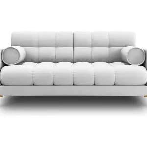 Schneller Versand Cosmopolitan Design - 2-Sitzer Sofa "Bali" aus strukturiertem Stoff hellgrau - 152x92x75cm
