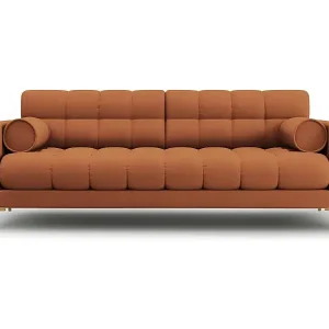 Cosmopolitan Design - 3-Sitzer Sofa "Bali" aus strukturiertem Stoff ziegelrot - 177x92x75cm Kostenloser Versand