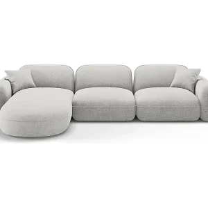 CXL by Christian Lacroix - 4-Sitzer modulares Ecksofa links "Lucien" Sitzer aus Samt hellgrau - 320x165x70cm Preisknaller
