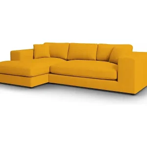 Sonderangebot CXL by Christian Lacroix - 5-Sitzer Ecksofa links "Tendance" Sitzer aus Cord gelb - 282x174x72cm
