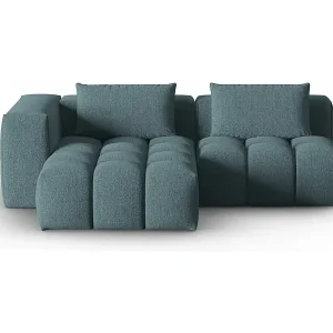 Ausverkauf CXL by Christian Lacroix - 3-Sitzer modulares Ecksofa links "Lorella" Sitzer aus strukturiertem Stoff hellblau - 205x145x70cm