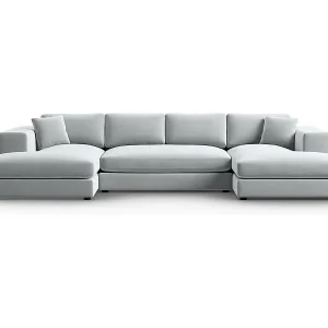 CXL by Christian Lacroix - 5-Sitzer Panoramasofa "Tendance" Sitzer aus Samt hellgrau - 344x170x72cm Beliebt