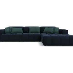 CXL by Christian Lacroix - 4-Sitzer Ecksofa rechts "Luc" Sitzer aus Samt dunkelblau - 284x166x70cm Bestseller