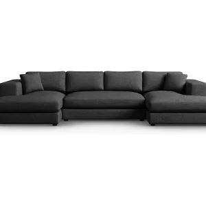 Geprüft CXL by Christian Lacroix - 5-Sitzer Panoramasofa "Tendance" Sitzer aus strukturiertem Stoff schwarz - 344x170x72cm