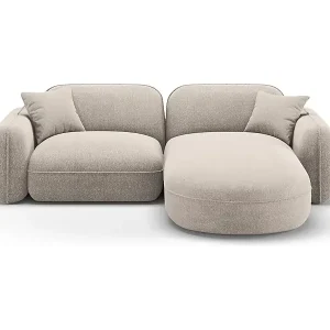 Direkt Vom Hersteller CXL by Christian Lacroix - 3-Sitzer modulares Ecksofa rechts "Lucien" Sitzer aus Samt dunkelbeige - 230x165x70cm