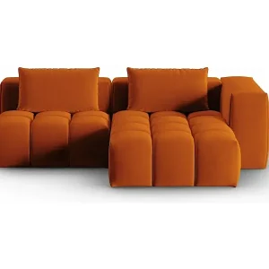 Sonderaktion CXL by Christian Lacroix - 3-Sitzer modulares Ecksofa rechts "Lorella" Sitzer aus Samt terrakotta - 205x145x70cm