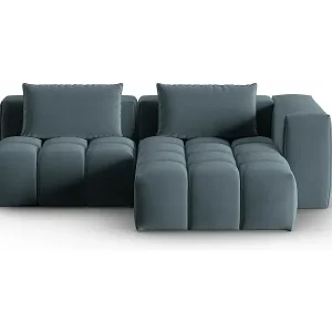 CXL by Christian Lacroix - 3-Sitzer modulares Ecksofa rechts "Lorella" Sitzer aus Samt pastellblau - 205x145x70cm Direktkauf
