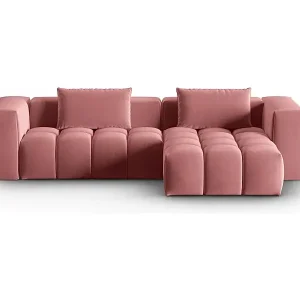 CXL by Christian Lacroix - 3-Sitzer modulares Ecksofa rechts "Lorella" Sitzer aus Samt lachs - 260x145x70cm Super-Preis