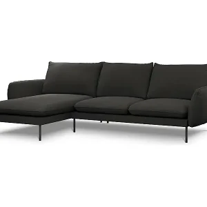 Top-Seller Cosmopolitan Design - 5-Sitzer Ecksofa links "Vienna" aus Boucle schwarz - 255x170x95cm