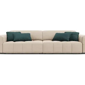 Expressversand CXL by Christian Lacroix - 4-Sitzer Sofa "Luc" Sitzer aus Samt leichtes beige - 244x102x70cm