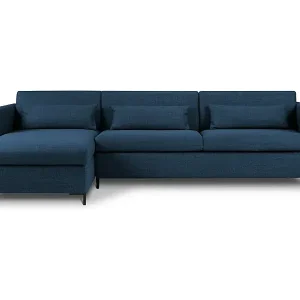 CXL by Christian Lacroix - 5-Sitzer ausklappbares Ecksofa links mit Container "Yanis" Sitzer aus strukturiertem Stoff blau - 280x170x80cm Neu Im Sortiment