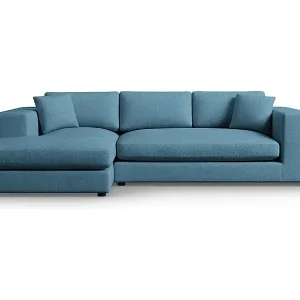 CXL by Christian Lacroix - 5-Sitzer Ecksofa links "Tendance" Sitzer aus strukturiertem Stoff blau - 282x174x72cm Saisonangebot