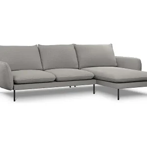 Schnäppchen Cosmopolitan Design - 5-Sitzer Ecksofa rechts "Vienna" aus Boucle grau - 255x170x95cm