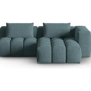 Zertifiziert CXL by Christian Lacroix - 3-Sitzer modulares Ecksofa rechts "Lorella" Sitzer aus strukturiertem Stoff hellblau - 205x145x70cm