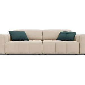 Kracherpreis CXL by Christian Lacroix - 3-Sitzer Sofa "Luc" Sitzer aus Samt leichtes beige - 204x102x70cm