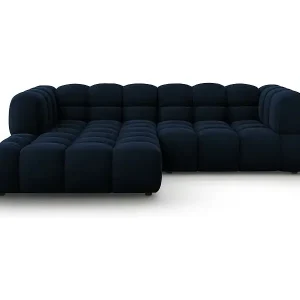 Online Kaufen Cosmopolitan Design - 3-Sitzer modulares Ecksofa links "Sky" aus Samt königsblau - 244x162x75cm