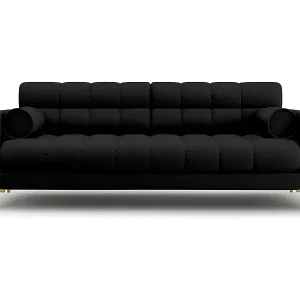 Kostenloser Rückversand Cosmopolitan Design - 4-Sitzer Sofa "Bali" aus strukturiertem Stoff schwarz - 217x92x75cm